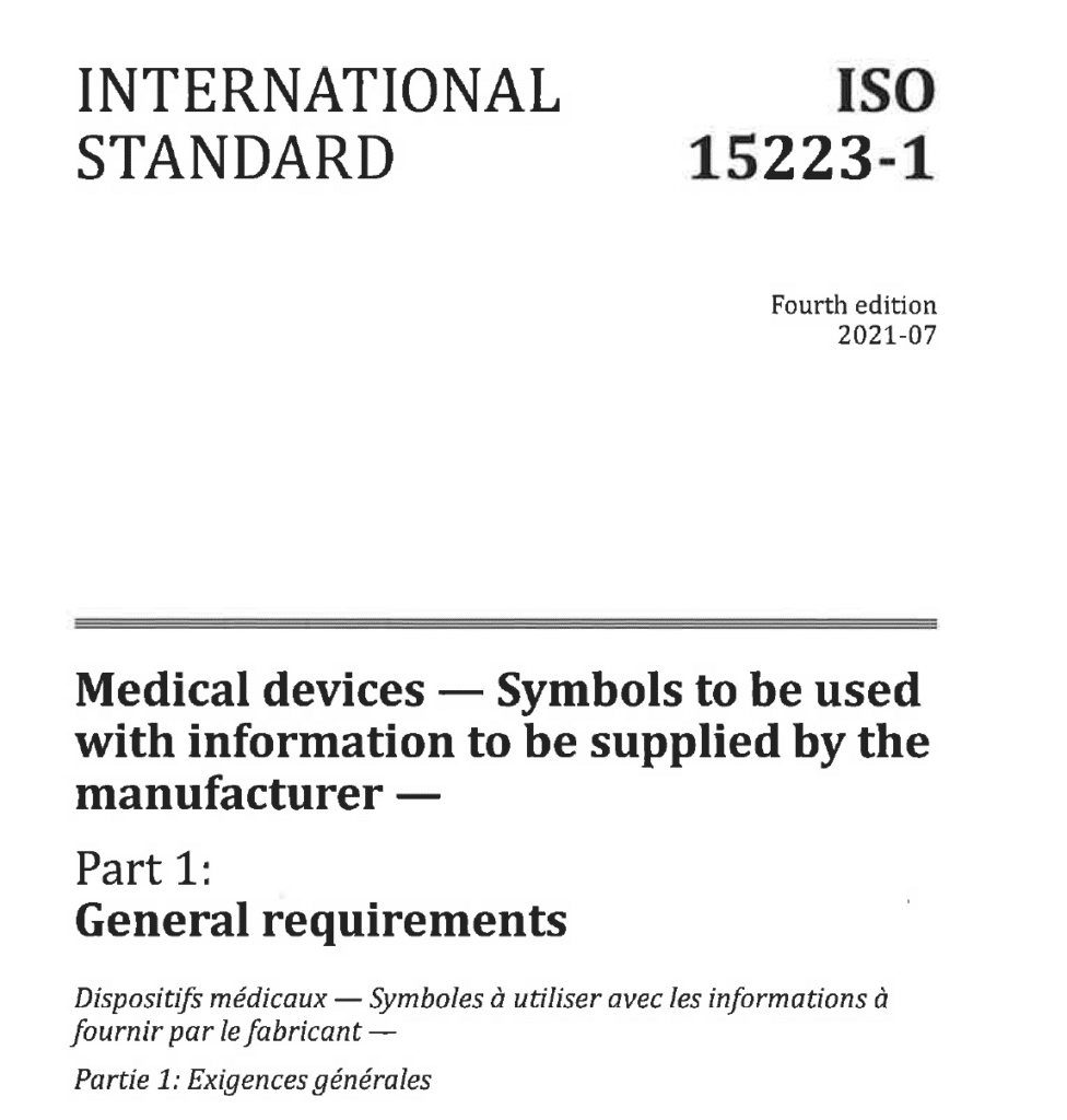 forsiden af iso 15223-1 standarden